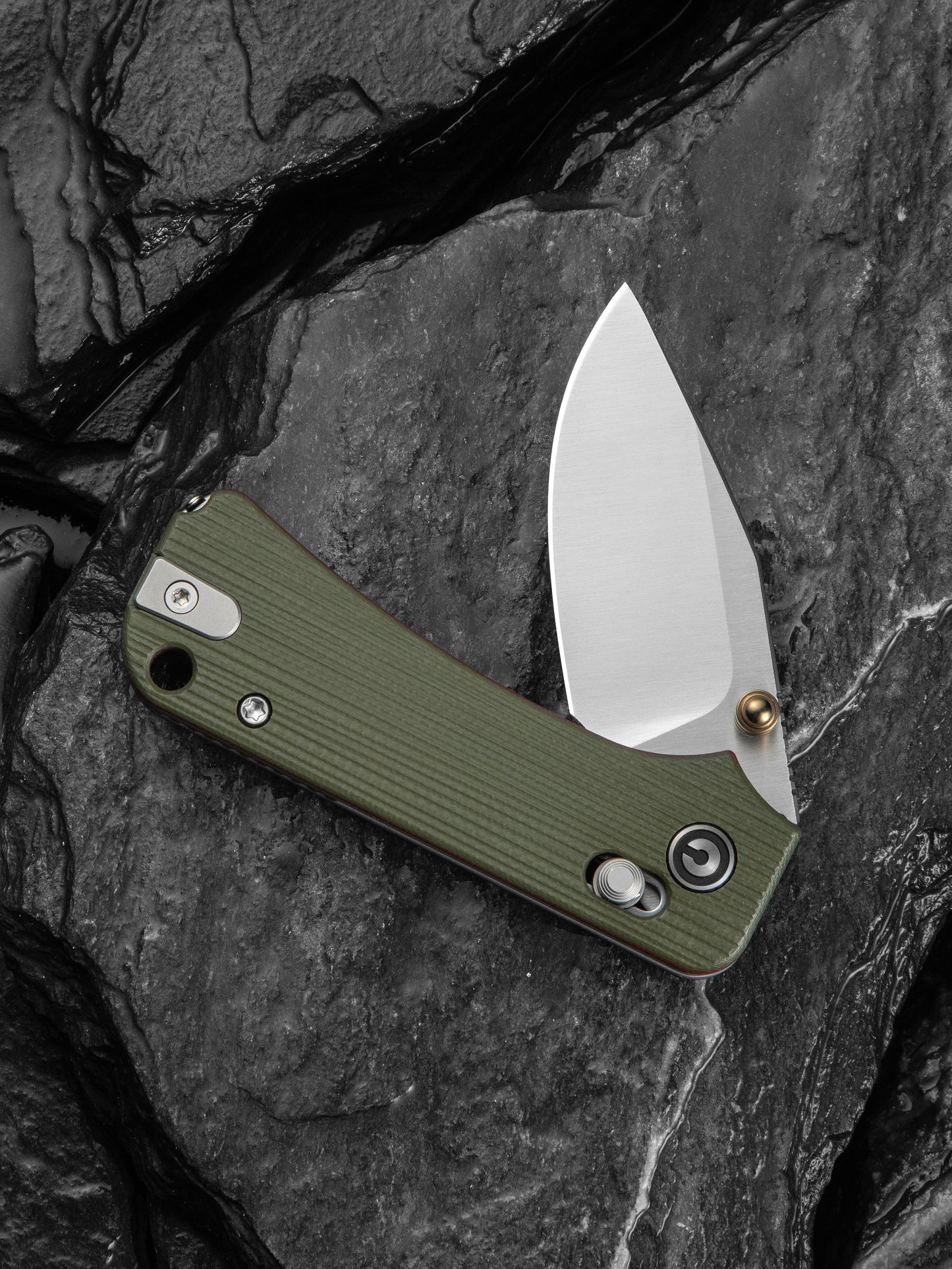 Civivi Baby Banter 2-TG 2.34" Sandvik 14C28N Green/Red G10 Crossbar Lock Folding Knife C24074-1