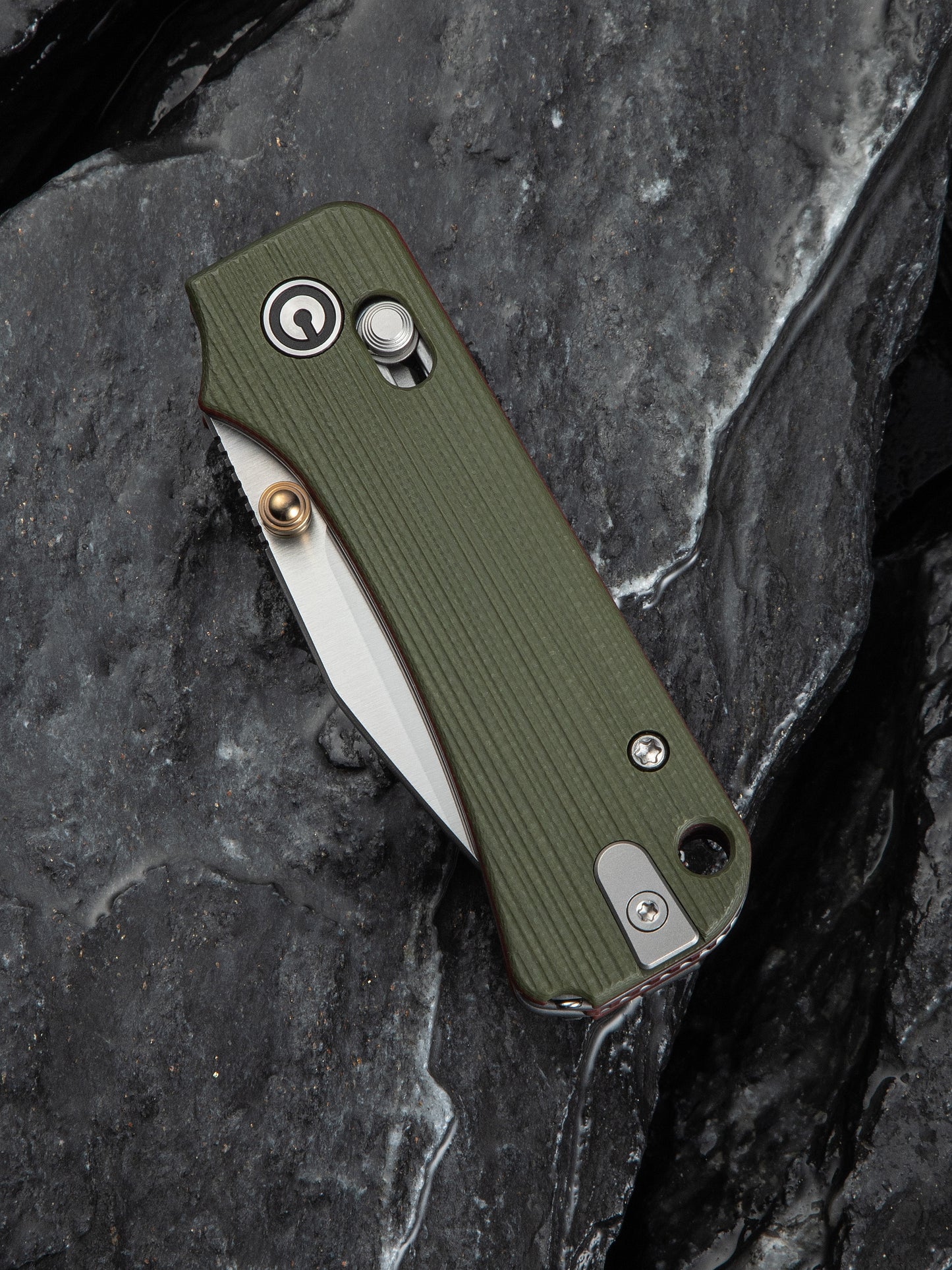Civivi Baby Banter 2-TG 2.34" Sandvik 14C28N Green/Red G10 Crossbar Lock Folding Knife C24074-1