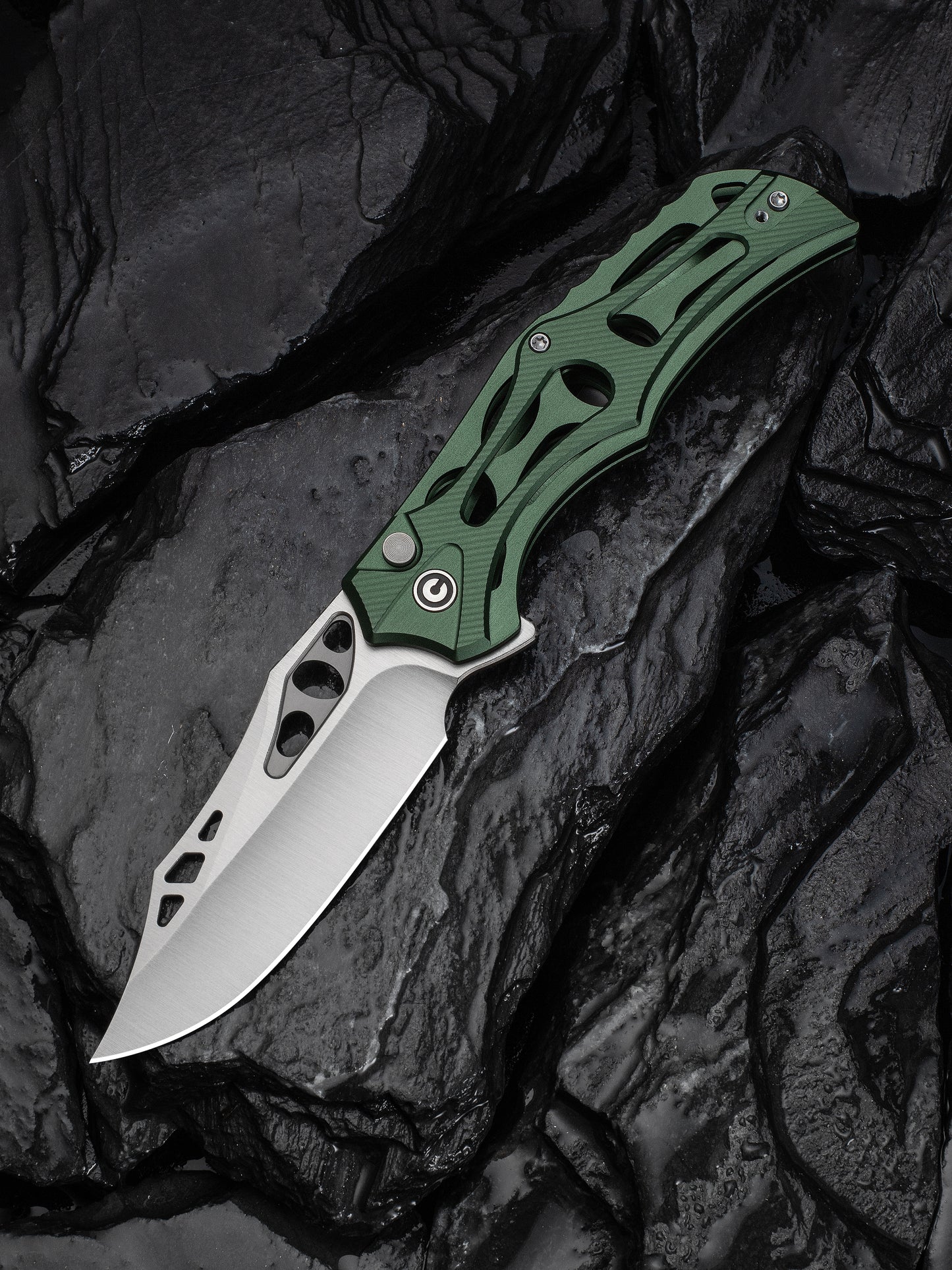 Civivi Biophase 3.48" Nitro-V Green Aluminium Button Lock Folding Knife C23083-1