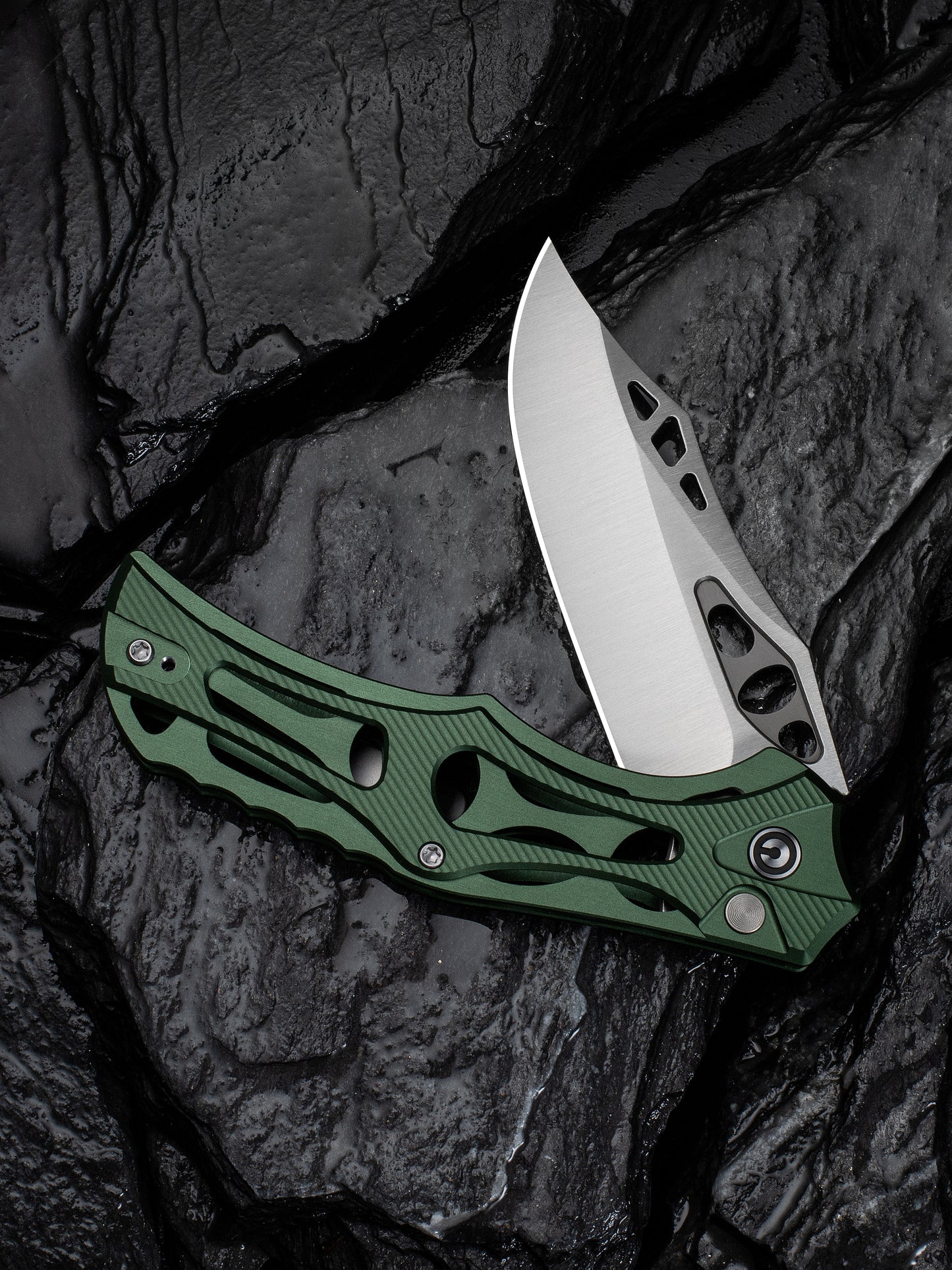 Civivi Biophase 3.48" Nitro-V Green Aluminium Button Lock Folding Knife C23083-1