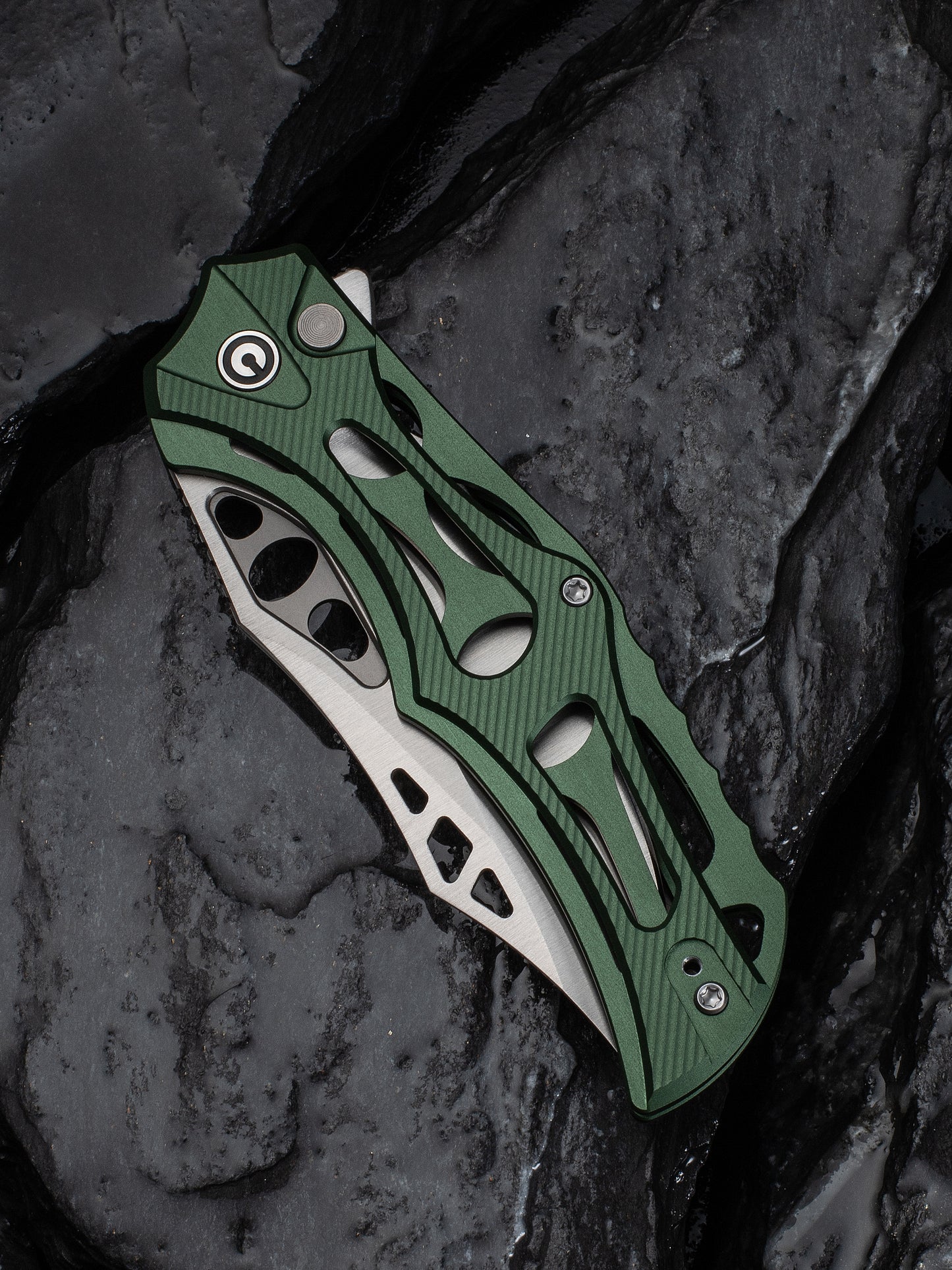 Civivi Biophase 3.48" Nitro-V Green Aluminium Button Lock Folding Knife C23083-1