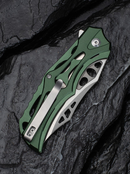 Civivi Biophase 3.48" Nitro-V Green Aluminium Button Lock Folding Knife C23083-1
