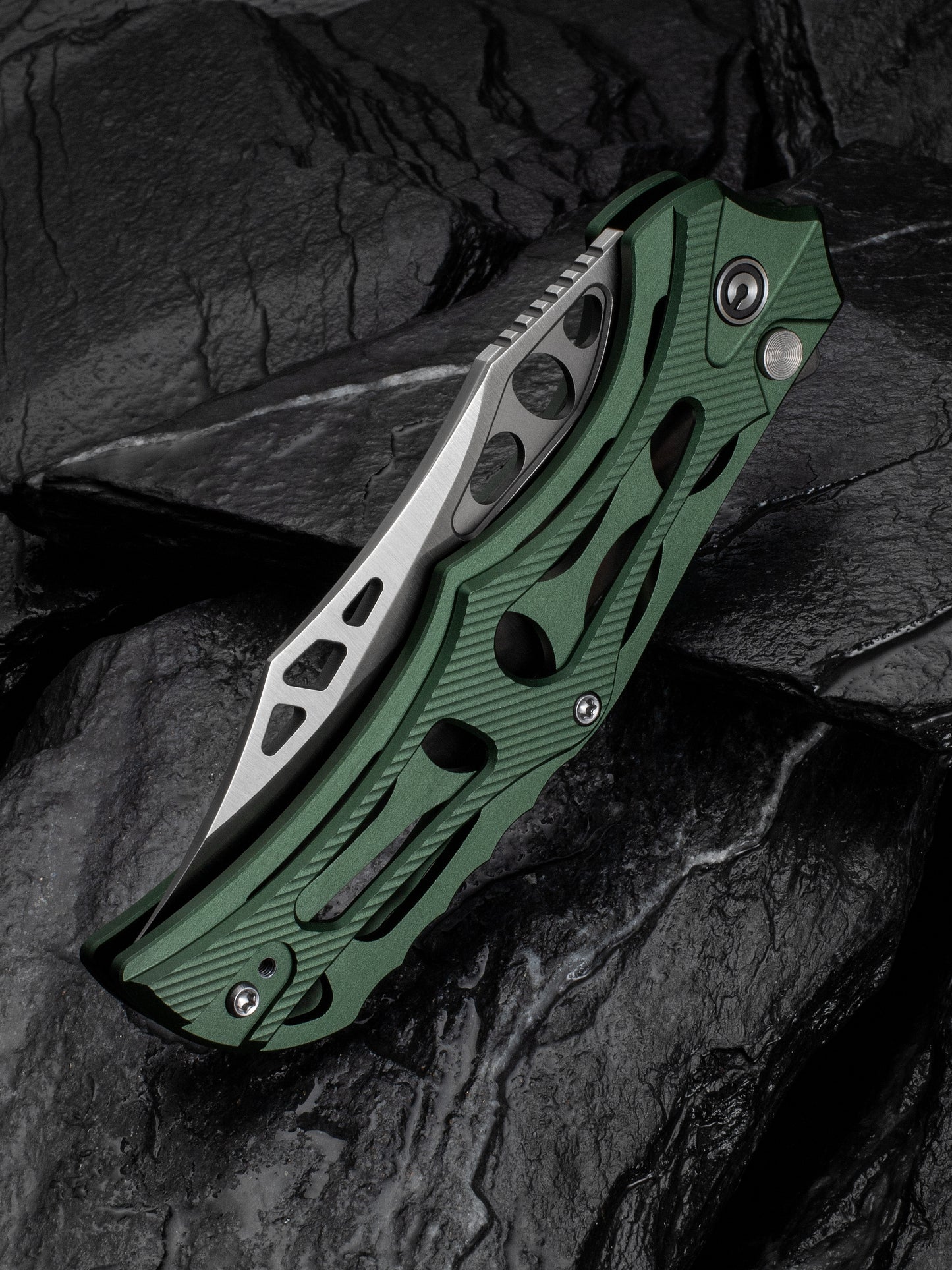 Civivi Biophase 3.48" Nitro-V Green Aluminium Button Lock Folding Knife C23083-1