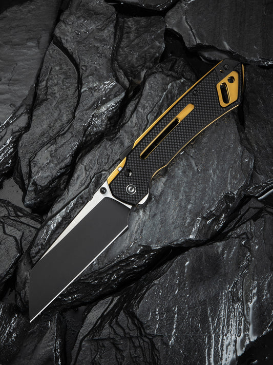 Civivi Buster FG 4.2" Nitro-V Black/Gold G10 Folding Knife by Snecx C24052-1