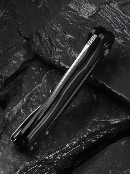 Civivi Kitefin Button Lock 3.22" Sandvik 14C28N Black Aluminium Folding Knife C24091-1