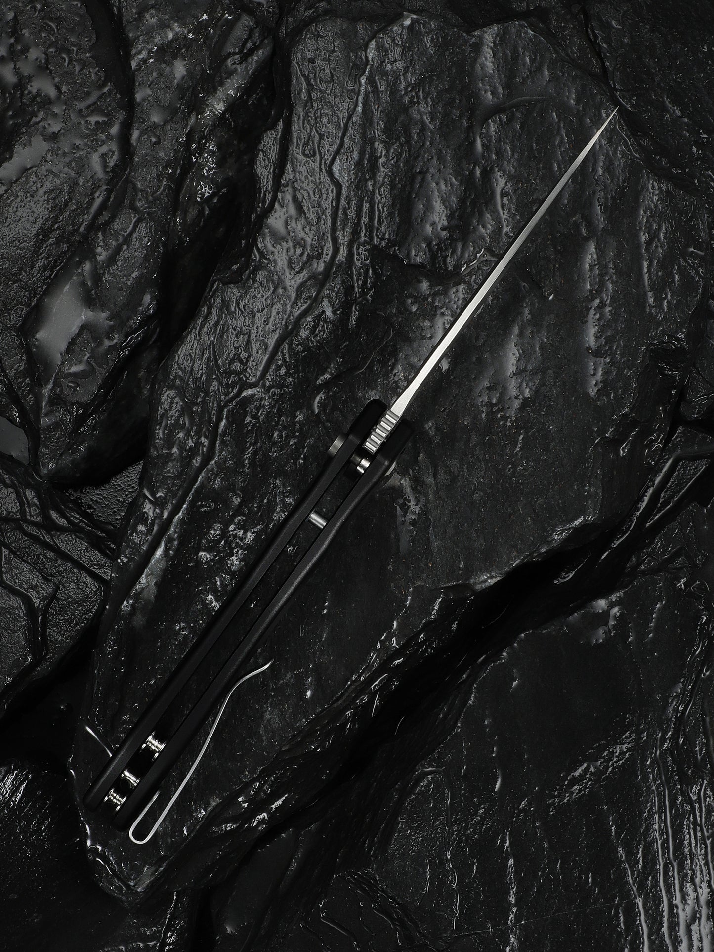 Civivi Kitefin Button Lock 3.22" Sandvik 14C28N Black Aluminium Folding Knife C24091-1