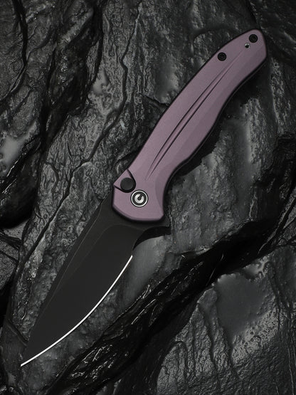 Civivi Kitefin Button Lock 3.22" Sandvik 14C28N Black / Purple Aluminium Folding Knife C24091-3