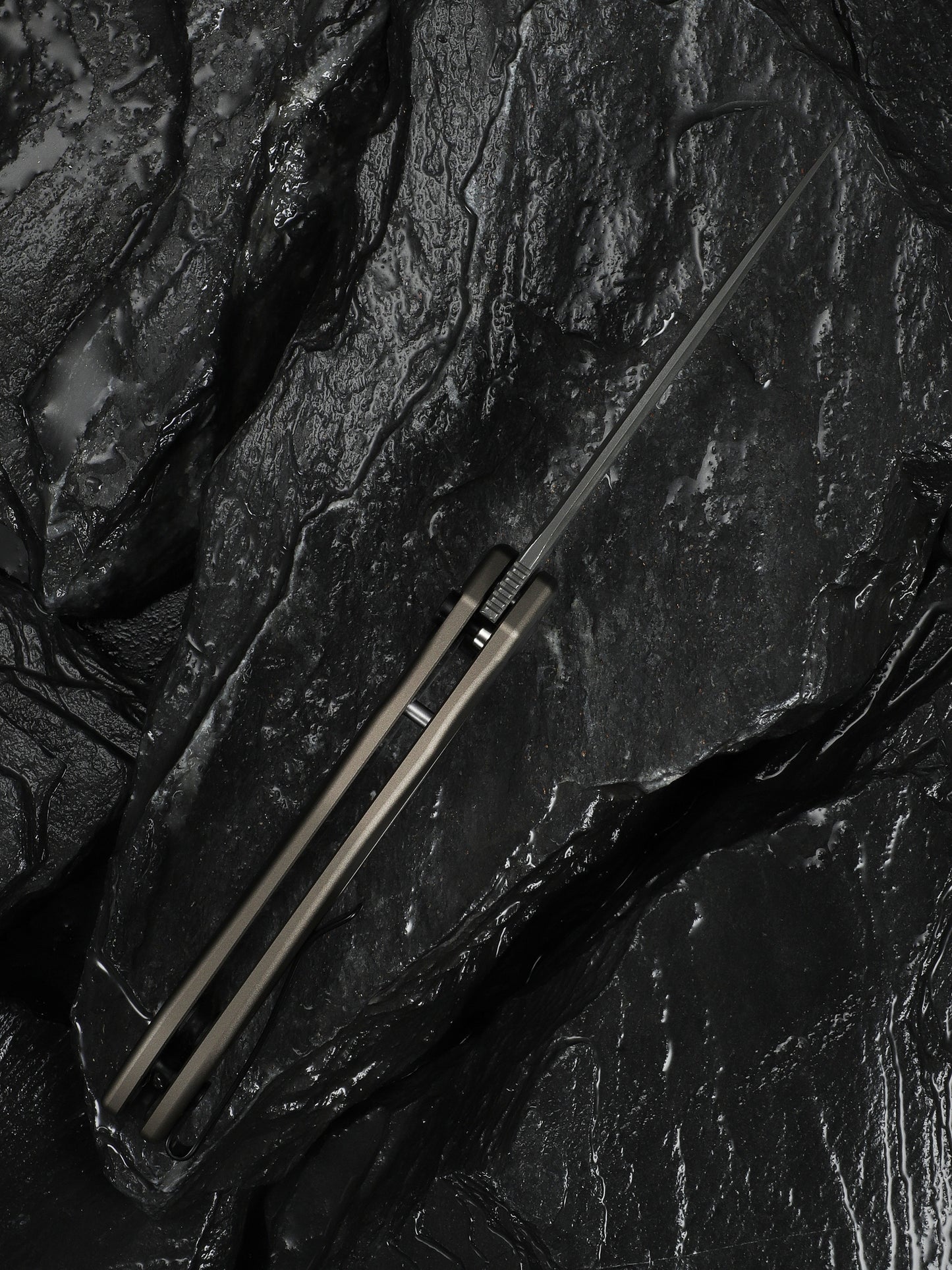 Civivi Kitefin Button Lock 3.22" Damascus Brownish Gray Aluminium Folding Knife C24091-DS1