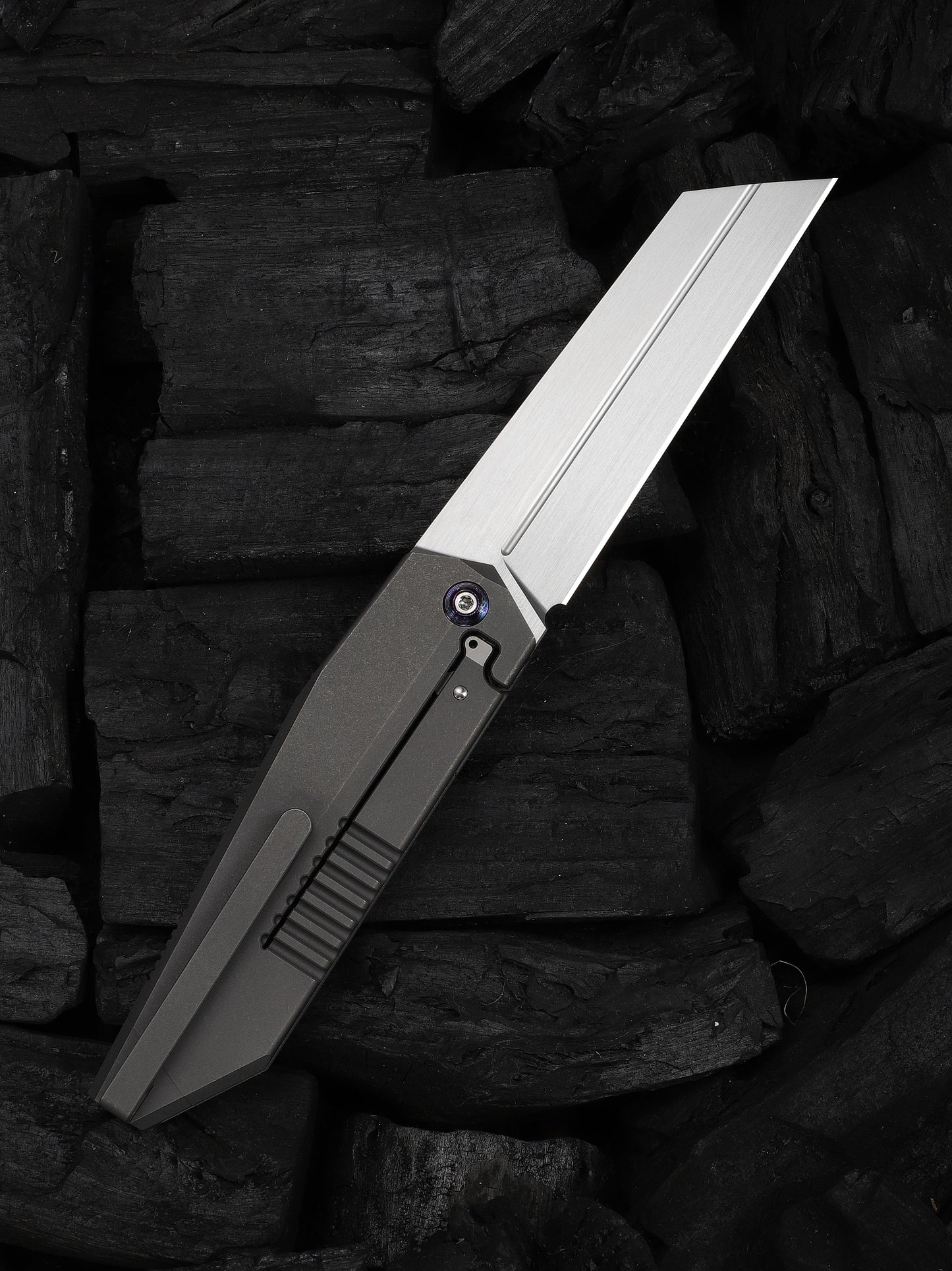 WE Collinear 3.67" Bohler M390 Gray Satin Titanium Folding Knife WE22034D-2