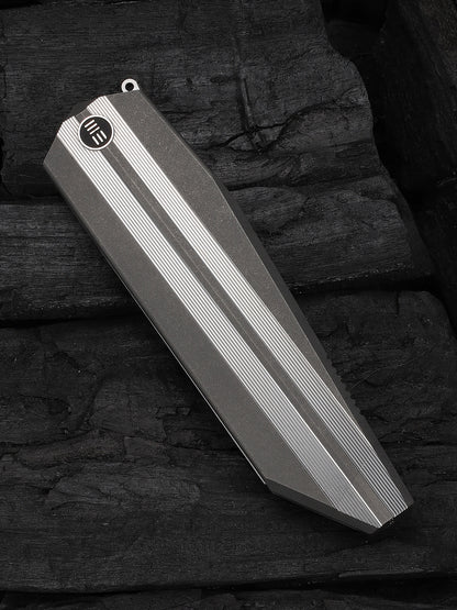 WE Collinear 3.67" Bohler M390 Gray Satin Titanium Folding Knife WE22034D-2