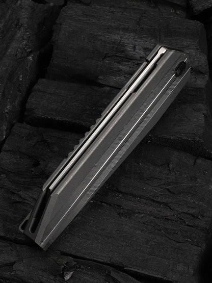 WE Collinear 3.67" Bohler M390 Gray Satin Titanium Folding Knife WE22034D-2