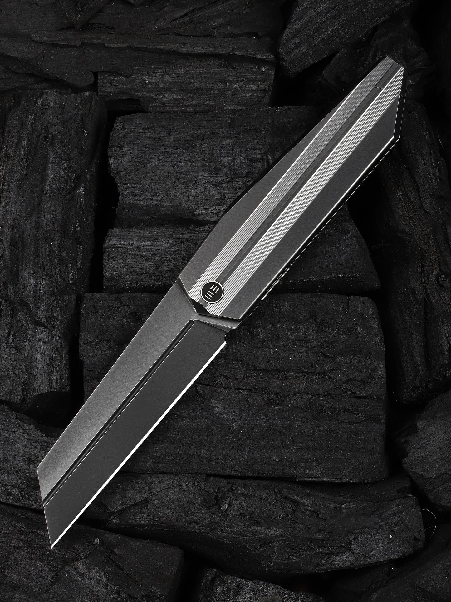 WE Collinear 3.67" Bohler M390 Polished Gray Satin Titanium Folding Knife WE22034D-4