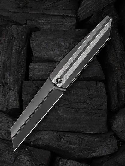 WE Collinear 3.67" Bohler M390 Polished Gray Satin Titanium Folding Knife WE22034D-4