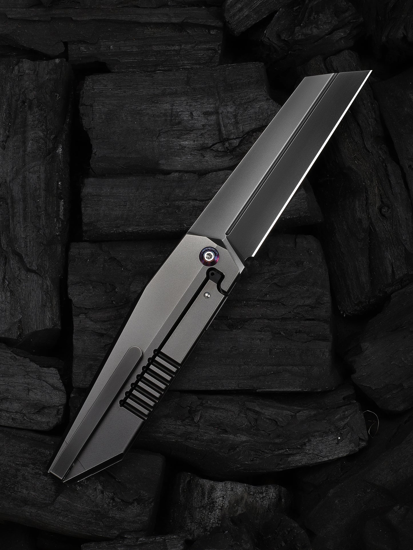 WE Collinear 3.67" Bohler M390 Polished Gray Satin Titanium Folding Knife WE22034D-4