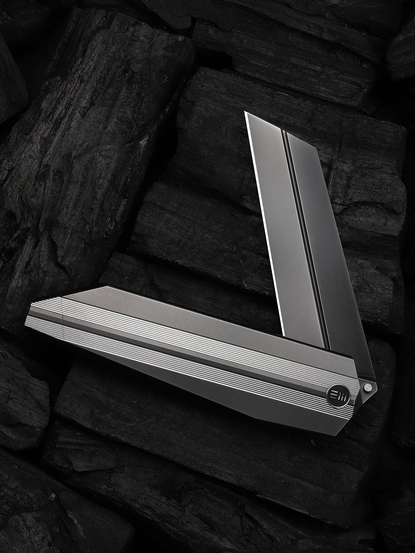 WE Collinear 3.67" Bohler M390 Polished Gray Satin Titanium Folding Knife WE22034D-4