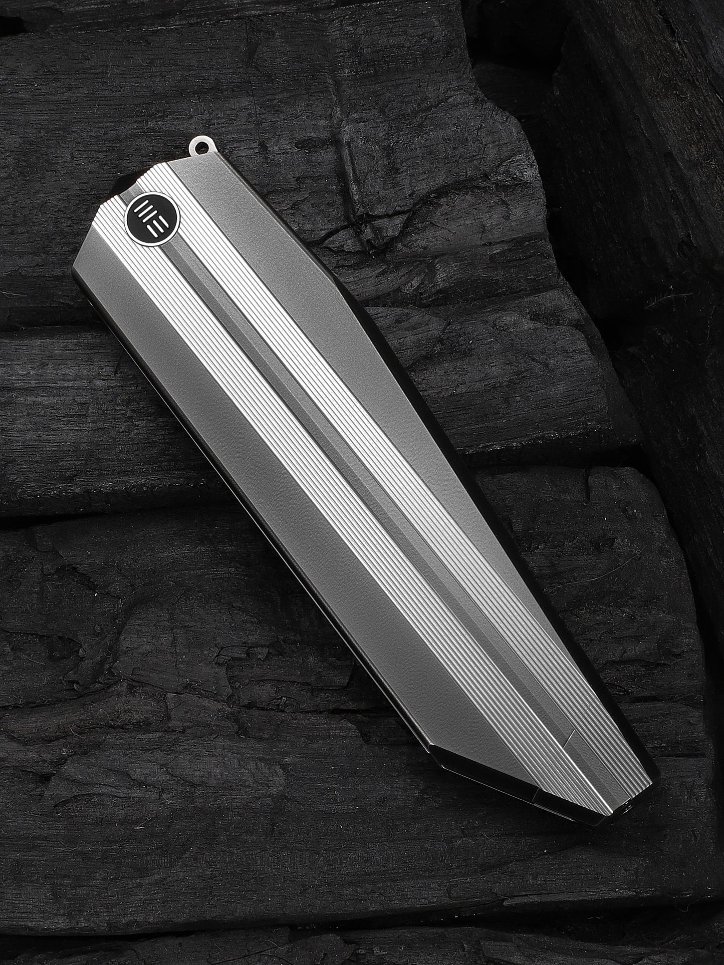 WE Collinear 3.67" Bohler M390 Polished Gray Satin Titanium Folding Knife WE22034D-4