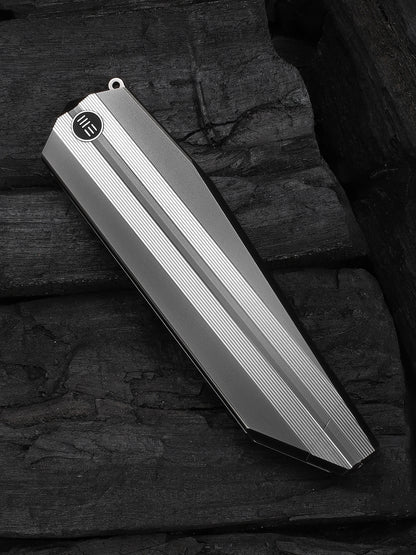 WE Collinear 3.67" Bohler M390 Polished Gray Satin Titanium Folding Knife WE22034D-4