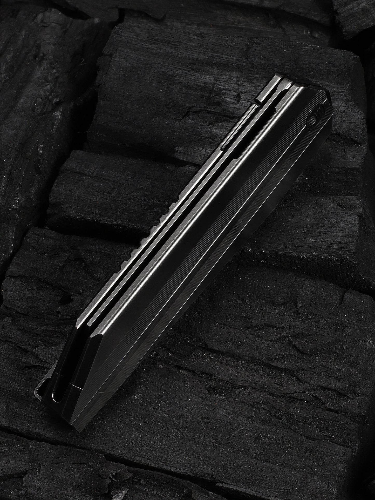 WE Collinear 3.67" Bohler M390 Polished Gray Satin Titanium Folding Knife WE22034D-4