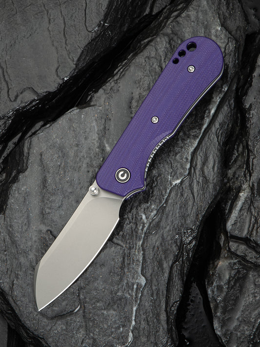Civivi Crabby 2.7" Sandvik 14C28N Purple G10 Folding Knife by Ken Onion Jr C24055-2