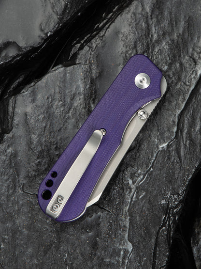 Civivi Crabby 2.7" Sandvik 14C28N Purple G10 Folding Knife by Ken Onion Jr C24055-2