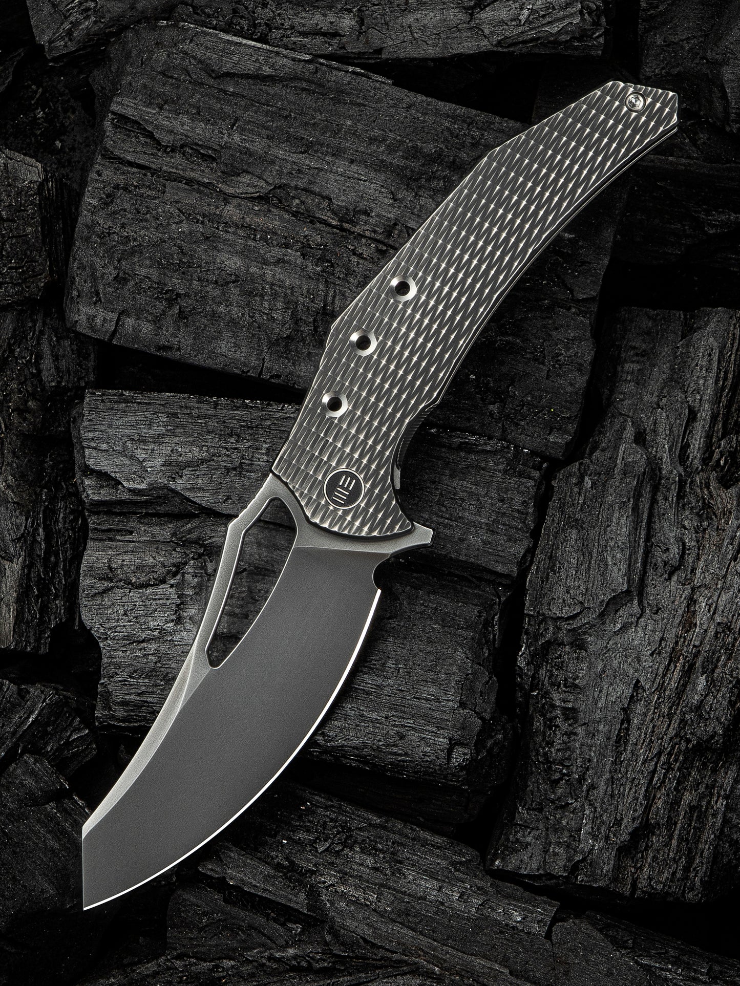 WE Epaulette 3.45" M390 Polished Gray Titanium Folding Knife by Gavko Knives WE24024-4
