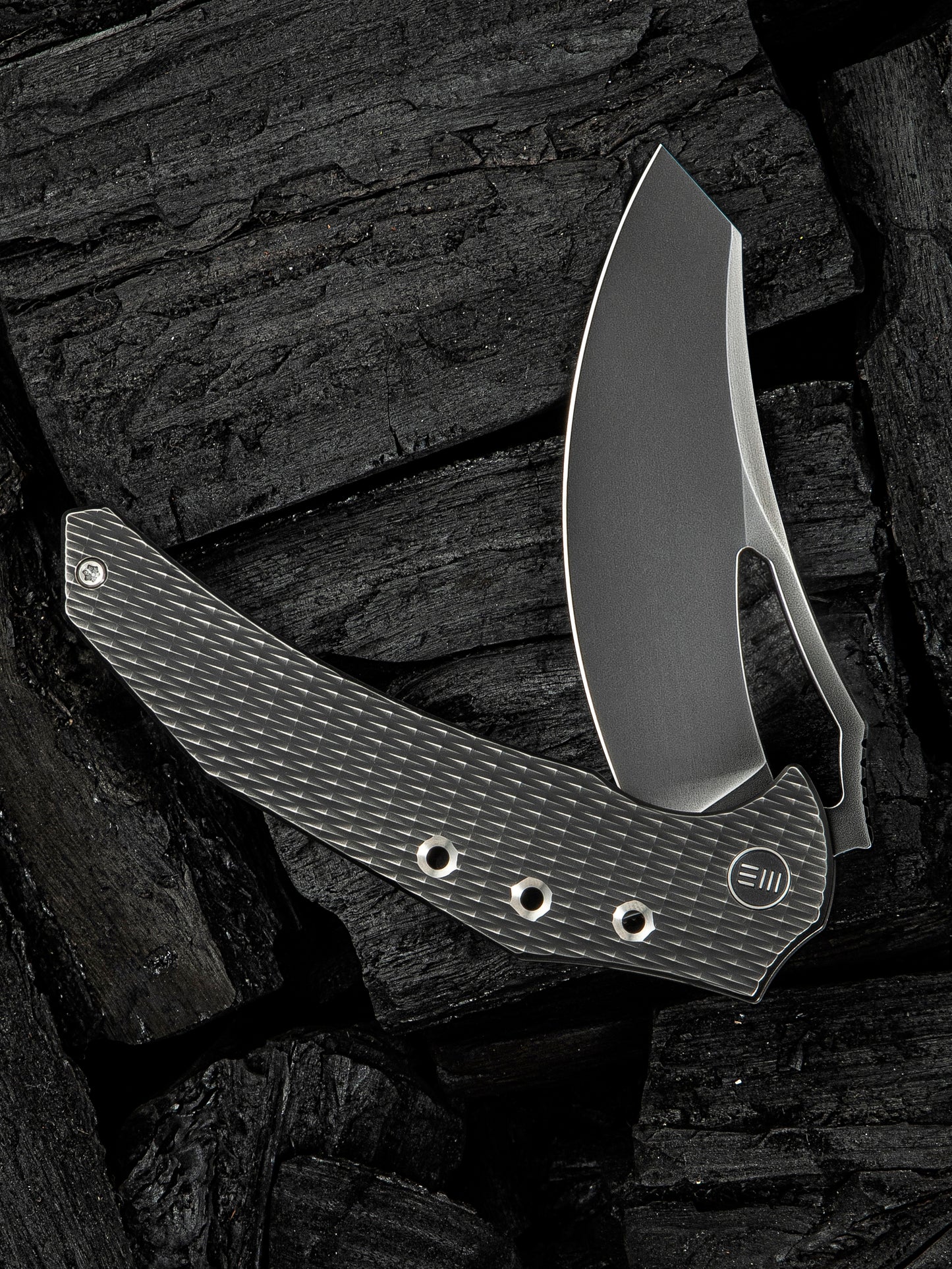 WE Epaulette 3.45" M390 Polished Gray Titanium Folding Knife by Gavko Knives WE24024-4