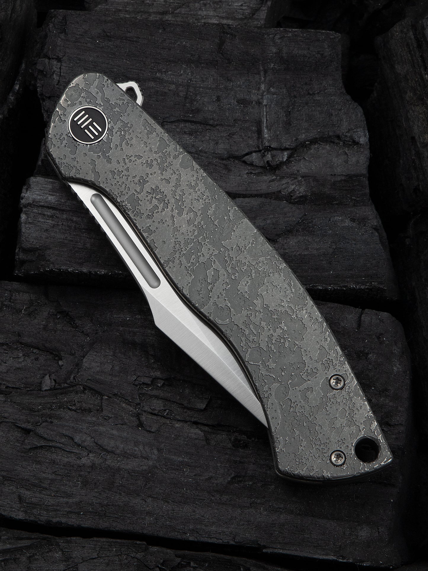 WE Essential Knight 3.6" Bohler M390 Etched Titanium Folding Knife by Jason Knight WE24003-3