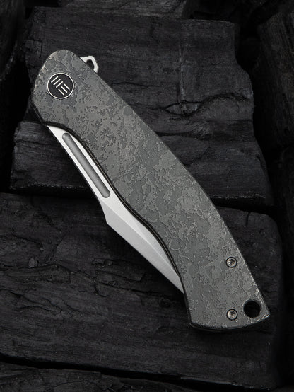 WE Essential Knight 3.6" Bohler M390 Etched Titanium Folding Knife by Jason Knight WE24003-3
