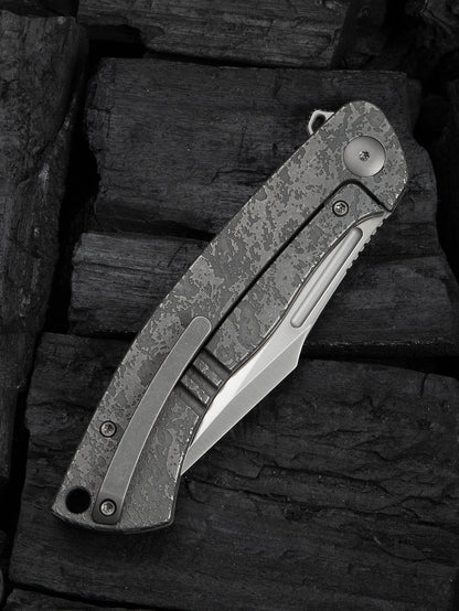 WE Essential Knight 3.6" Bohler M390 Etched Titanium Folding Knife by Jason Knight WE24003-3