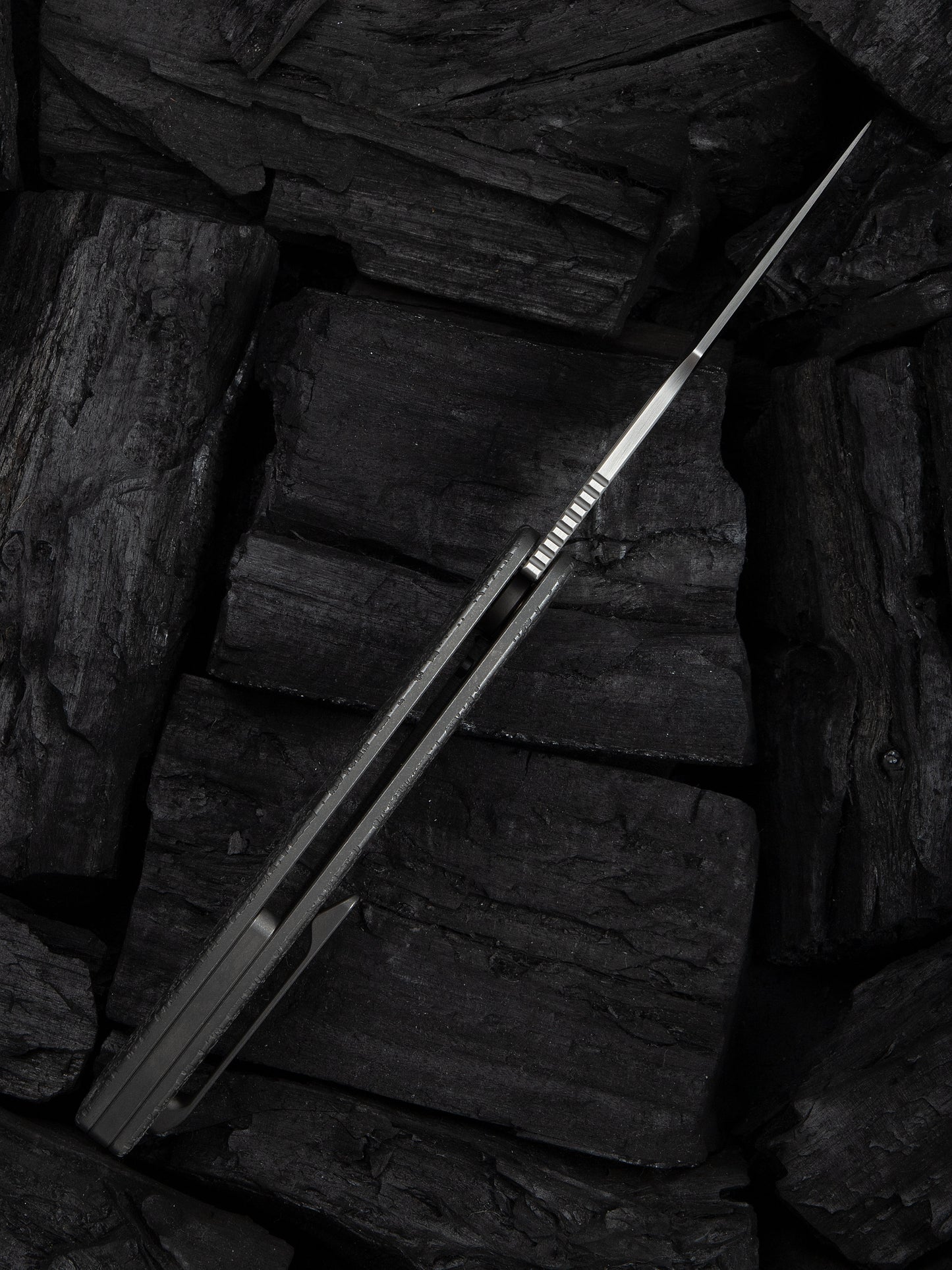 WE Essential Knight 3.6" Bohler M390 Etched Titanium Folding Knife by Jason Knight WE24003-3