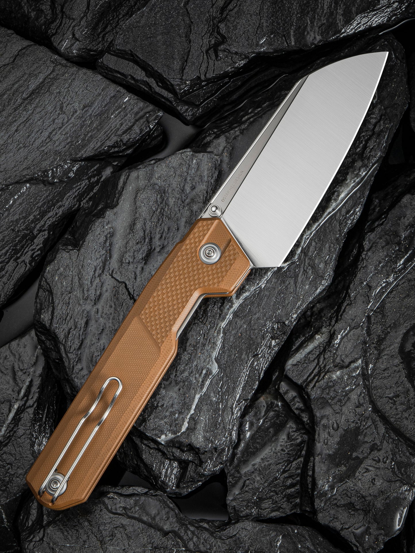 Civivi Hid 4.14" Sandvik 14C28N Brown G10 Folding Knife by Ostap Hel C23008-3