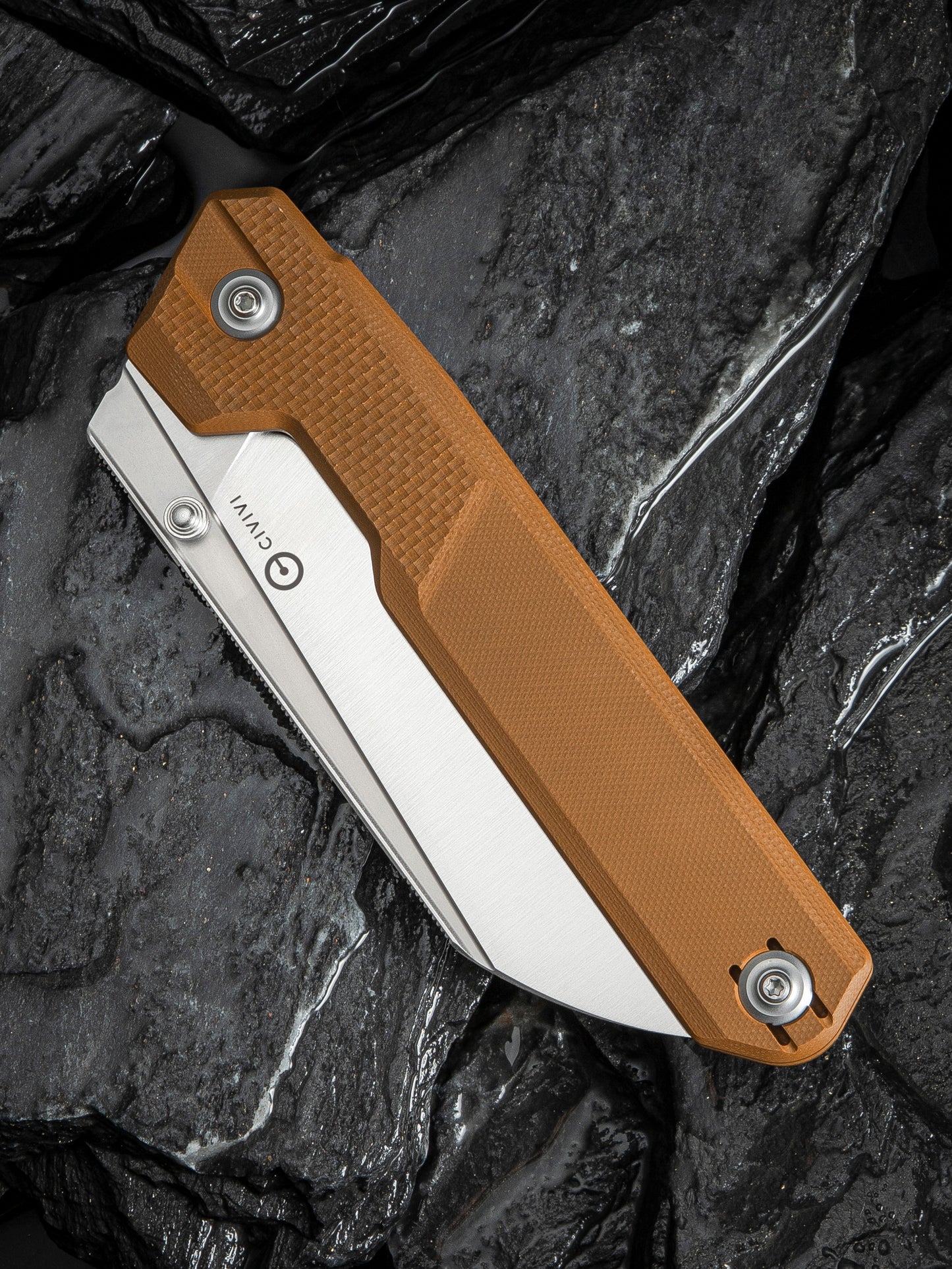 Civivi Hid 4.14" Sandvik 14C28N Brown G10 Folding Knife by Ostap Hel C23008-3