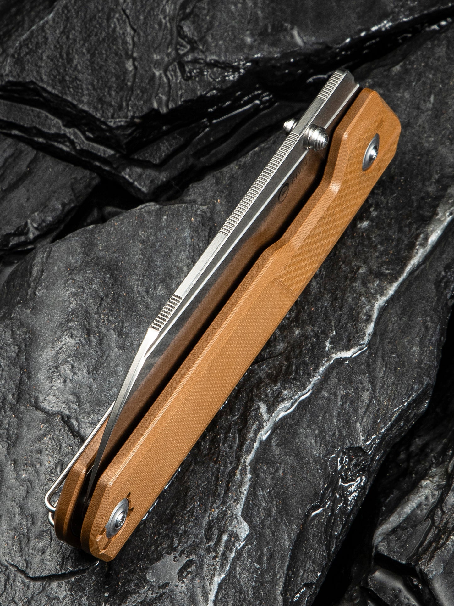 Civivi Hid 4.14" Sandvik 14C28N Brown G10 Folding Knife by Ostap Hel C23008-3