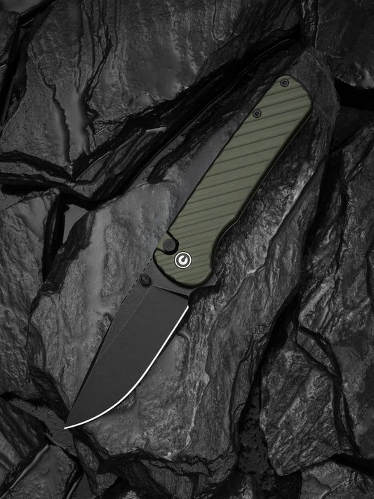 Civivi Iron Tide 3.24" Sandvik 14C28N Forest Green Aluminium Button-Lock Folding Knife C25011-2