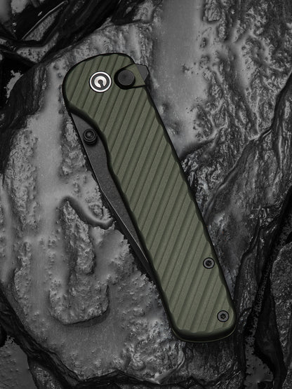 Civivi Iron Tide 3.24" Sandvik 14C28N Forest Green Aluminium Button-Lock Folding Knife C25011-2