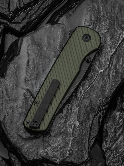 Civivi Iron Tide 3.24" Sandvik 14C28N Forest Green Aluminium Button-Lock Folding Knife C25011-2