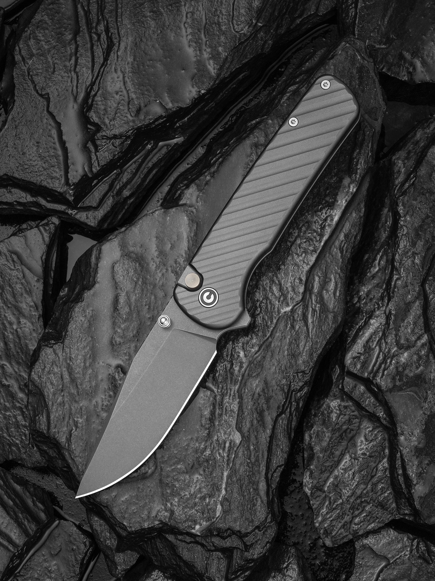 Civivi Iron Tide 3.24" Sandvik 14C28N Gray Aluminium Button-Lock Folding Knife C25011-3