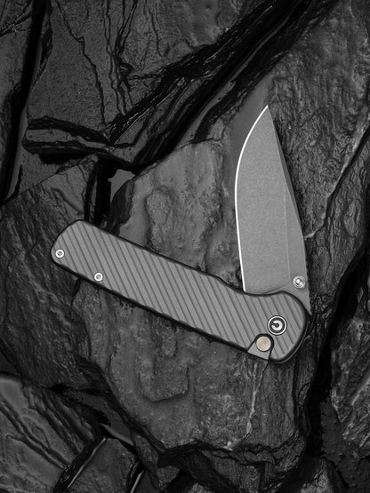 Civivi Iron Tide 3.24" Sandvik 14C28N Gray Aluminium Button-Lock Folding Knife C25011-3