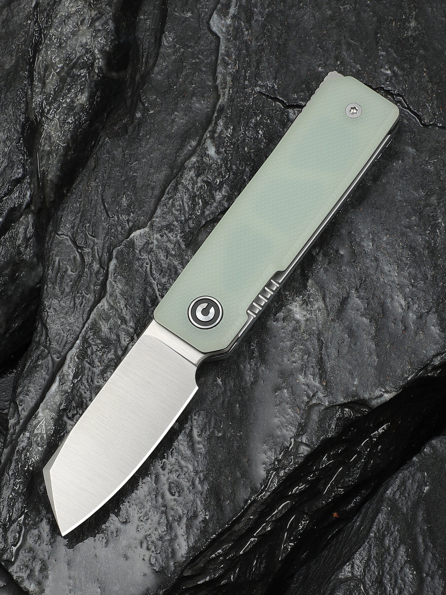 Civivi Kukei 2.02" Nitro-V Natural G10 Folding Knife with Leather Sheath C25036-2