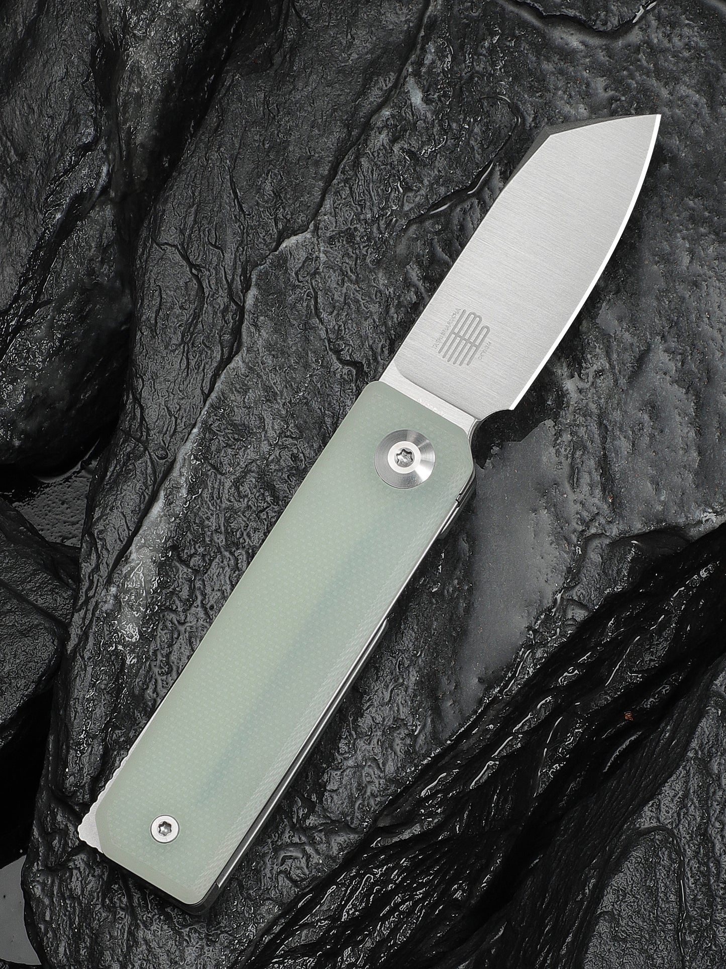 Civivi Kukei 2.02" Nitro-V Natural G10 Folding Knife with Leather Sheath C25036-2