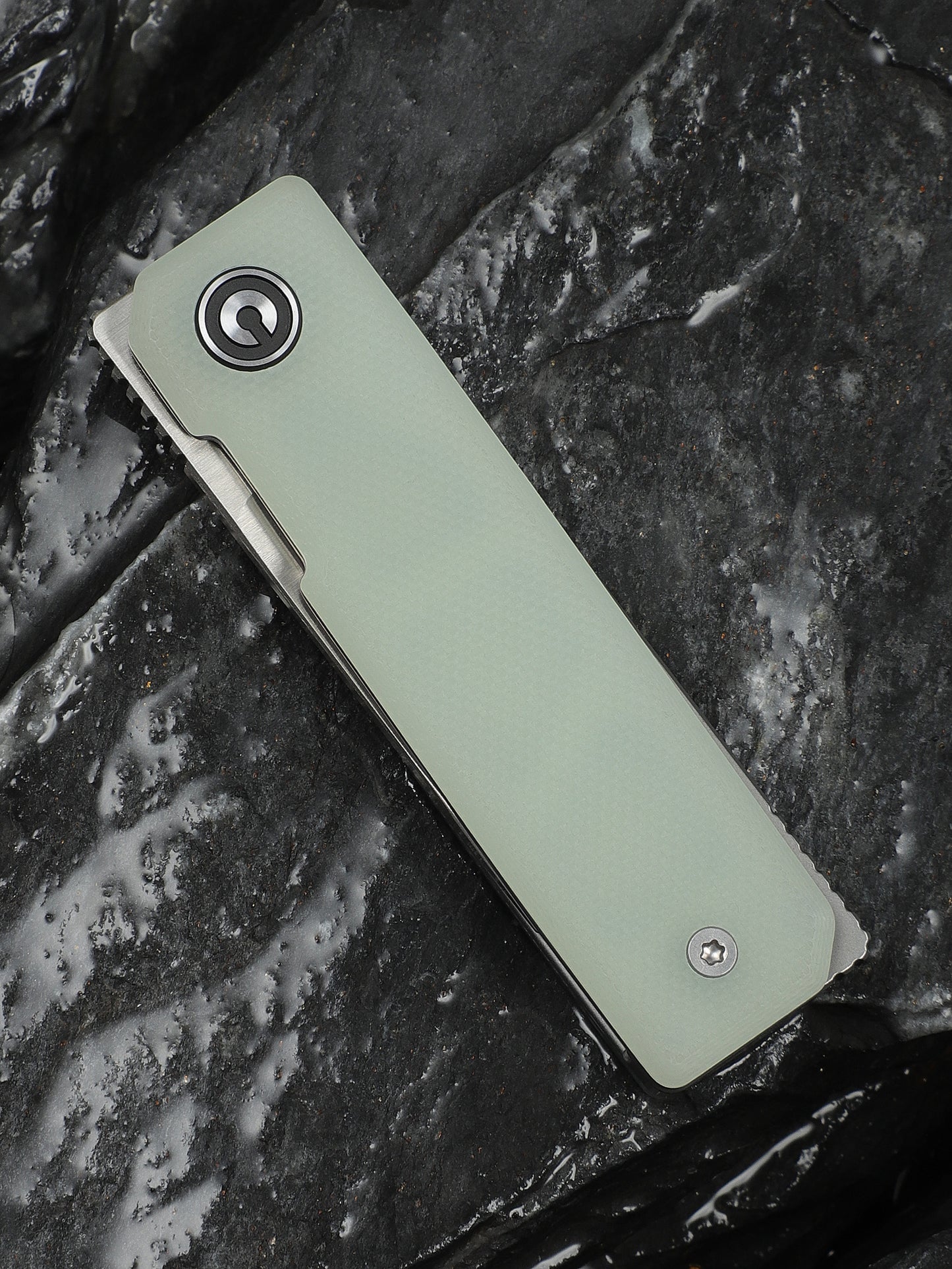 Civivi Kukei 2.02" Nitro-V Natural G10 Folding Knife with Leather Sheath C25036-2