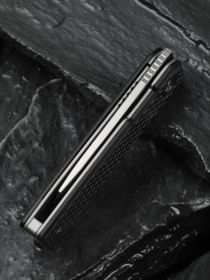 Civivi Kukei 2.02" Nitro-V Twill Carbon Fiber G10 Folding Knife with Leather Sheath C25036-4