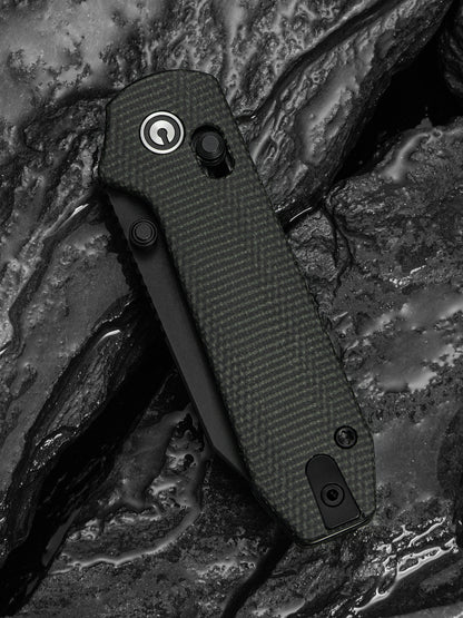 Civivi Lil Yonder 2.44" Sandvik 14C28N Dark Green Canvas Micarta Crossbar Lock Folding Knife C25025B-2