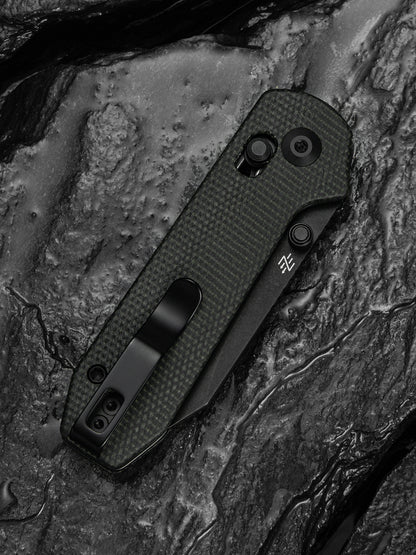 Civivi Lil Yonder 2.44" Sandvik 14C28N Dark Green Canvas Micarta Crossbar Lock Folding Knife C25025B-2