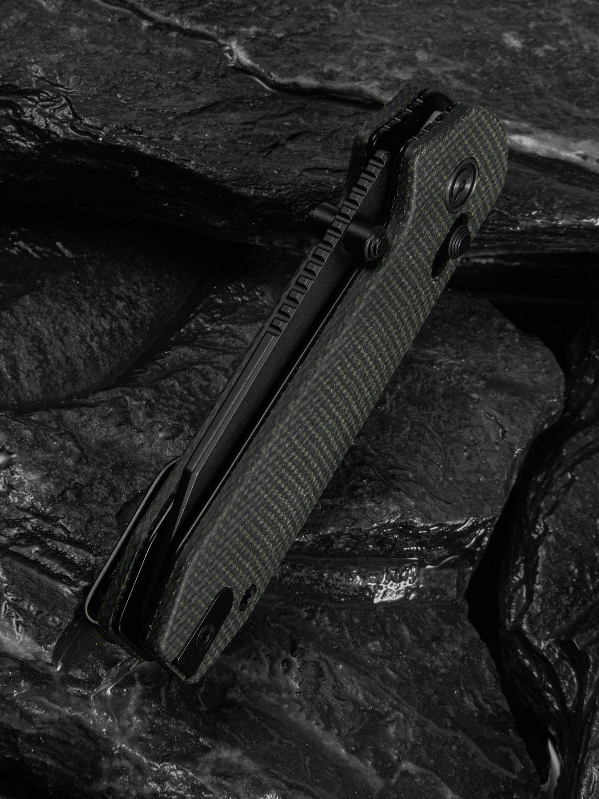 Civivi Lil Yonder 2.44" Sandvik 14C28N Dark Green Canvas Micarta Crossbar Lock Folding Knife C25025B-2