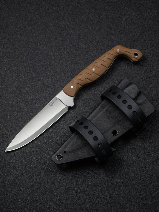 Civivi MDRN Hunter 4.12" Nitro-V Brown G10 Fixed Blade Knife by Kyle Lamb C23078-2