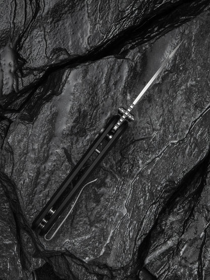 Civivi Mini Shakan 2.48" Nitro-V Ripple Black Aluminum Button Lock Folding Knife C20052F-1