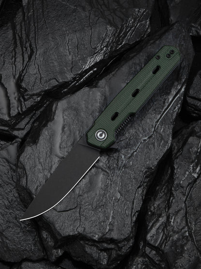 Civivi Navo 3.25" Nitro-V Green Canvas Micarta Folding Knife by Ostap Hel C25015A-2