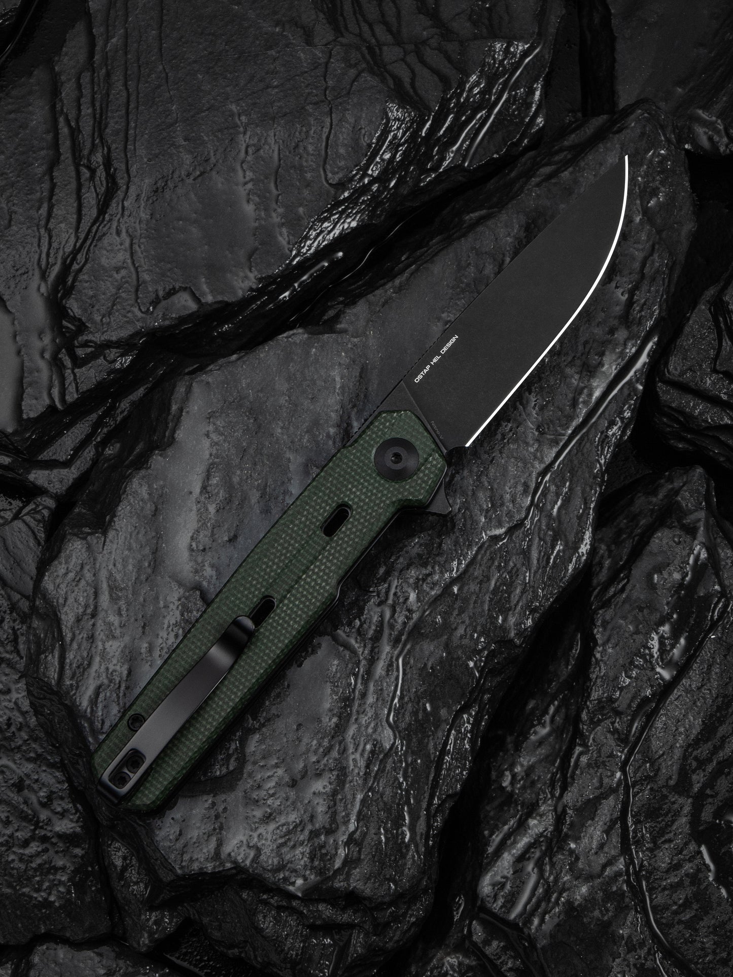 Civivi Navo 3.25" Nitro-V Green Canvas Micarta Folding Knife by Ostap Hel C25015A-2