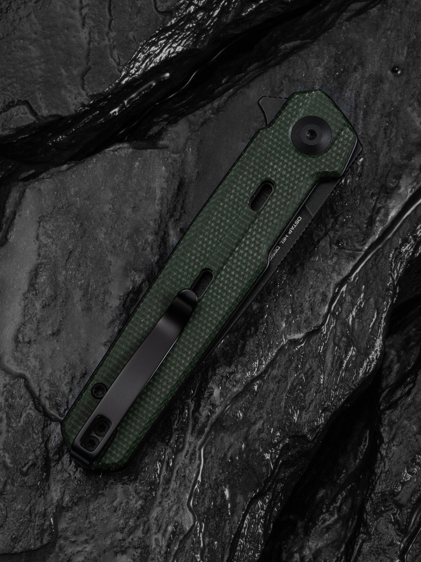 Civivi Navo 3.25" Nitro-V Green Canvas Micarta Folding Knife by Ostap Hel C25015A-2